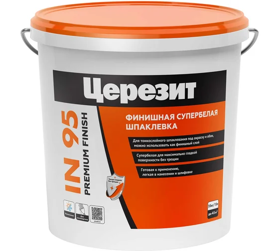 Шпаклевка полимерная готовая IN 95 25 кг универсальная Церезит 52713 2247441